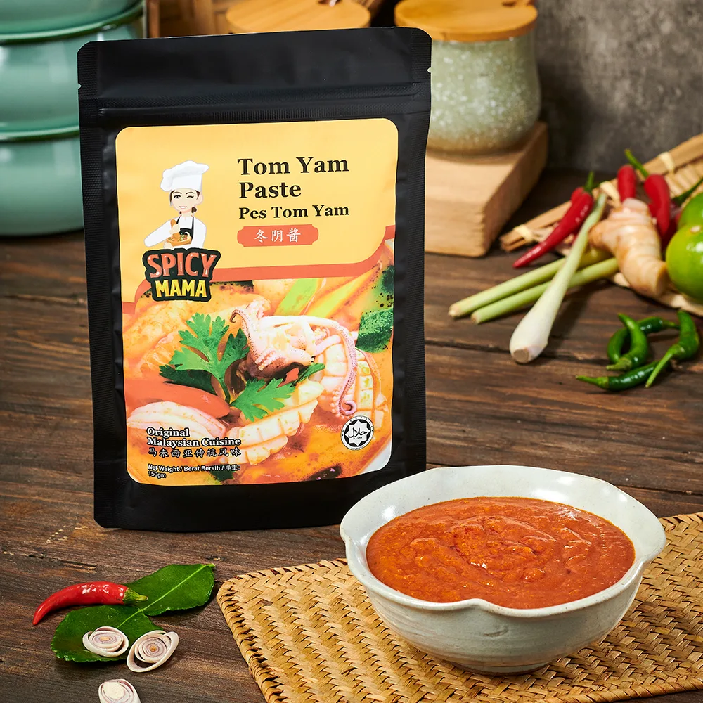a bag of tom yam paste from spicy mama