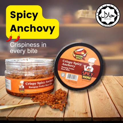 Close-up of spicy anchovies served on a plate, highlighting a flavorful and appetizing snack.