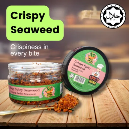 A package of crispy seaweed, featuring a vibrant design and clear labeling of the product.