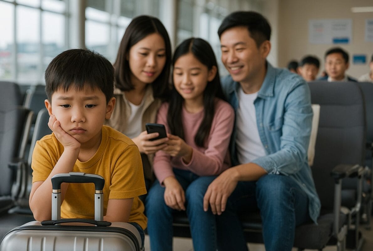 Child home sick while traveling with family